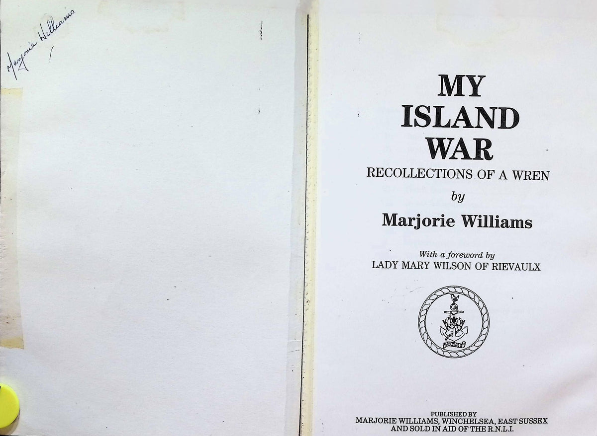 My Island War: Marjorie Williams 1990 1st edition signed by author paperback
