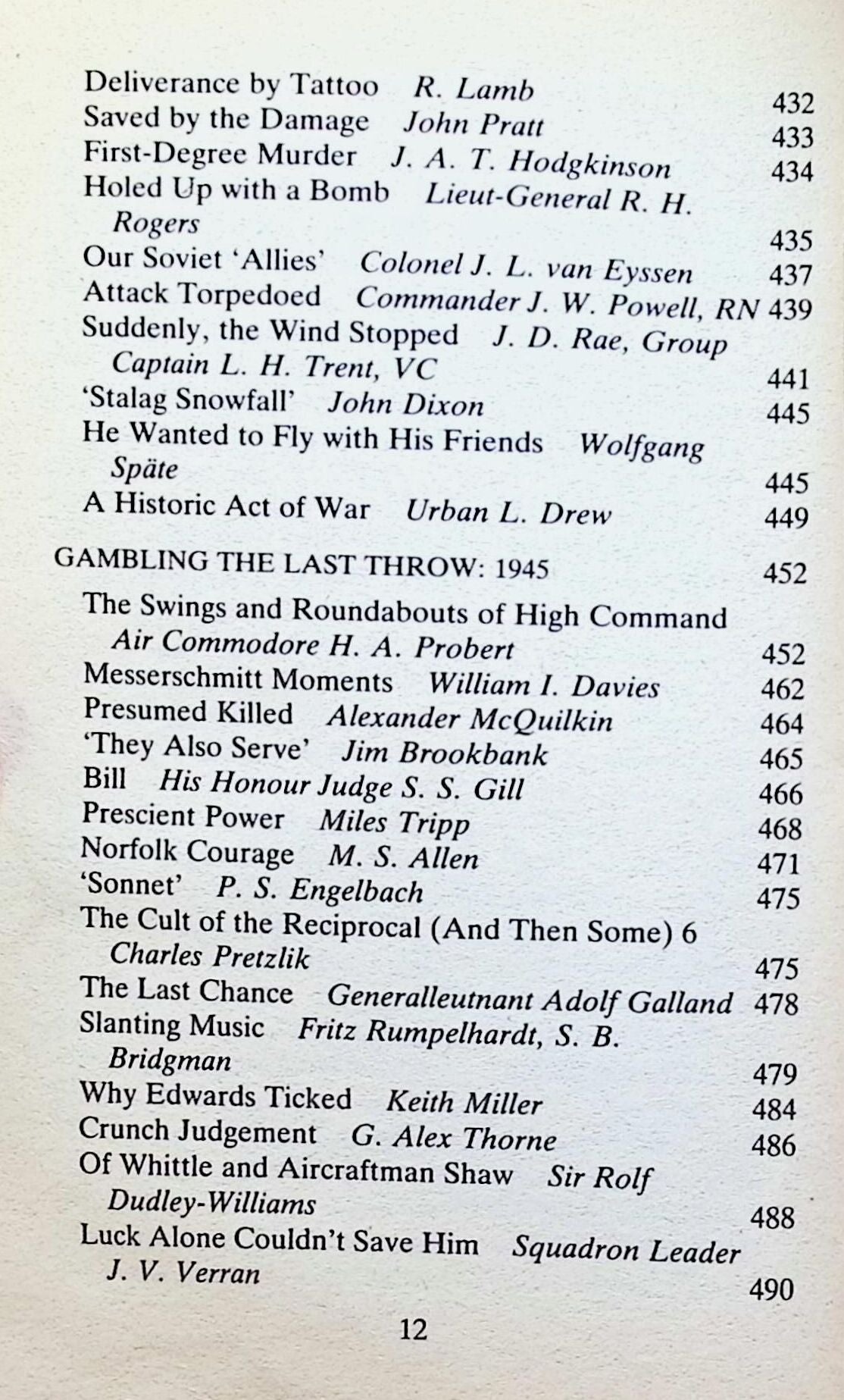 Out of The Blue Edited by Laddie Lucas: 1987 Paperback