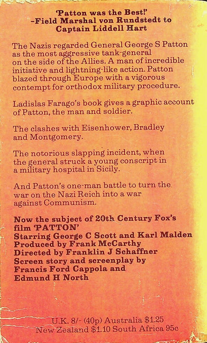 Patton: Ordeal and Triumph by Ladislas Farago/ 1970 Mayflower Paperback
