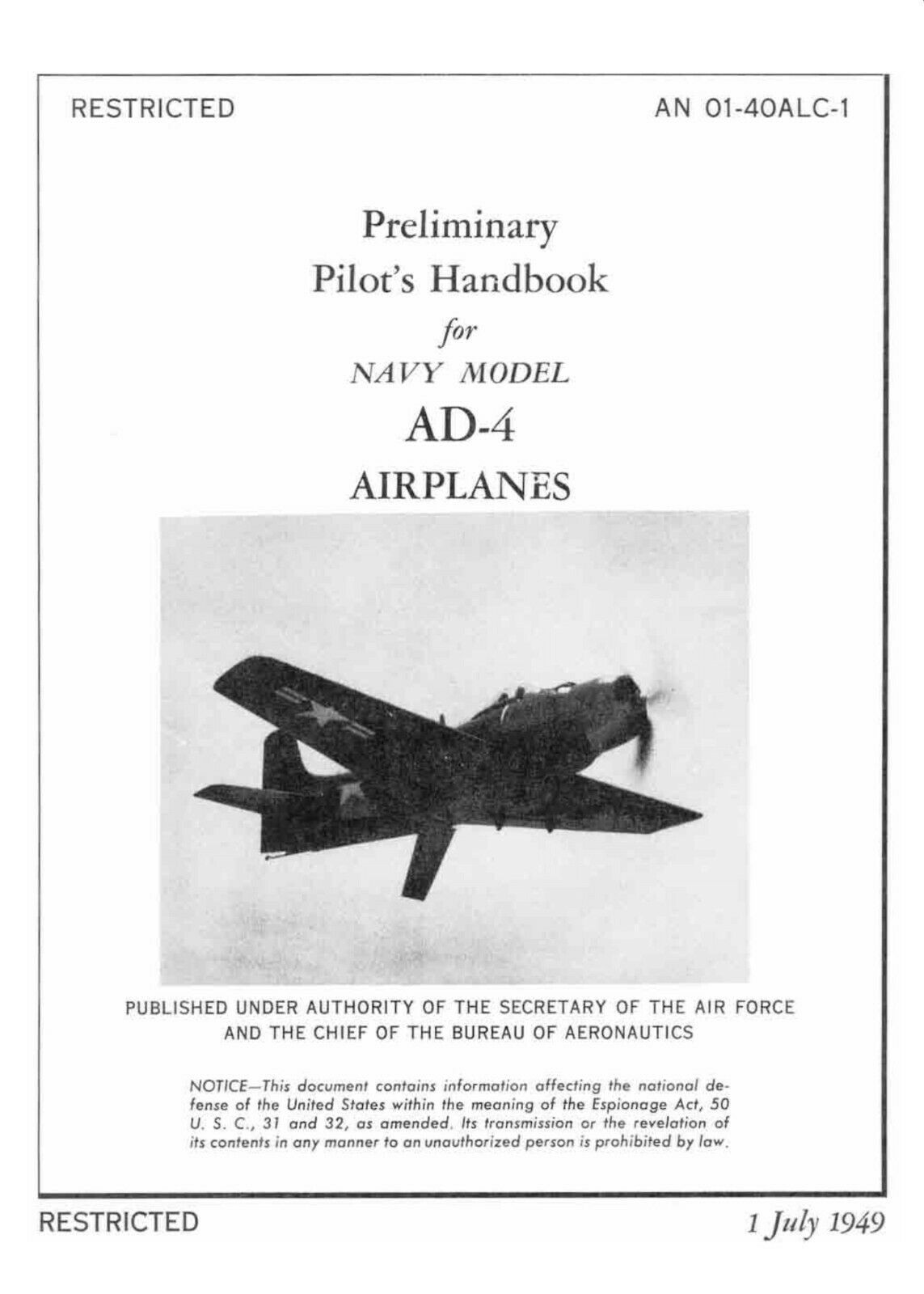 PILOT'S NOTES: DOUGLAS AD-4 SKYHAWK CARRIER-BORNE ATTACKER/ 66 PAGES + INFO PACK/  DOWNLOA