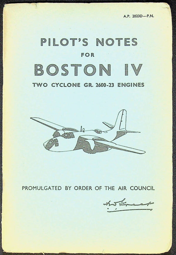 Pilot's Notes for Boston IV: Used c.1980 Sapphire Facsimile in Excellent Condition