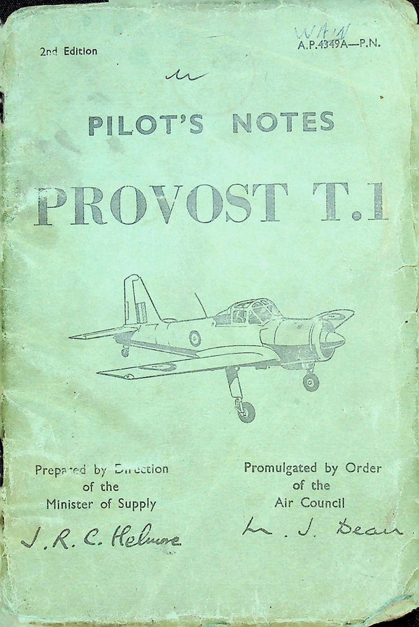 Pilot's Notes for Provost T.1: Original 1955 Manual
