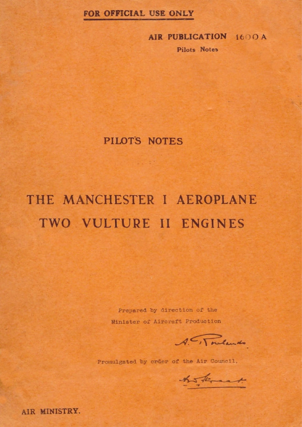 Pilots Notes: Avro Manchester Mk.I Heavy UK Bomber + Added Value Pack/ Download