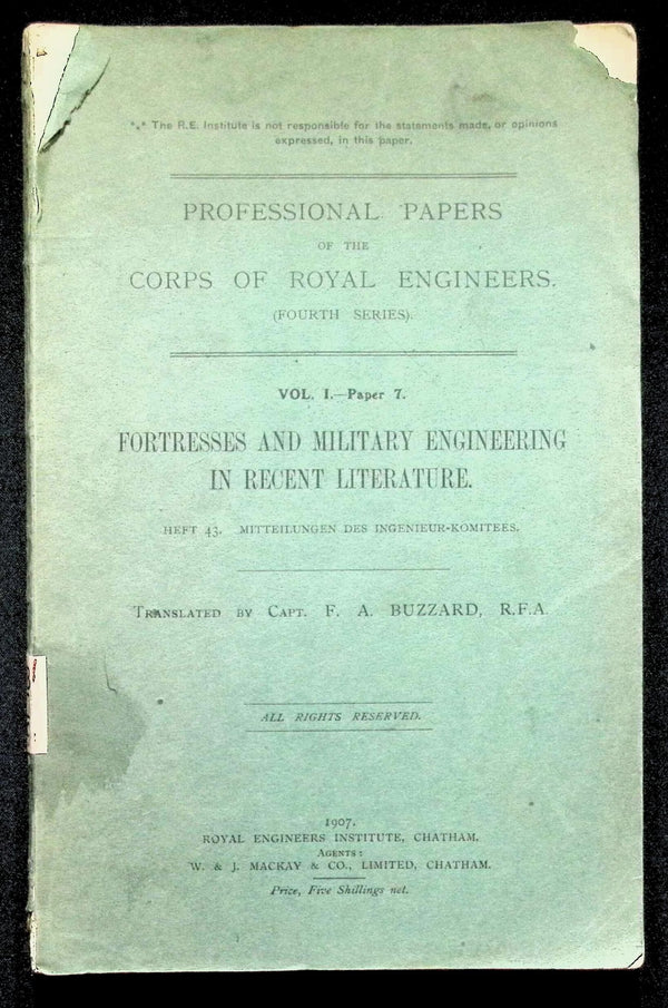 Professional Papers of The Corpsof Royal Engineers, Fourth Series, V. 1 Paper 7; 1907 SB