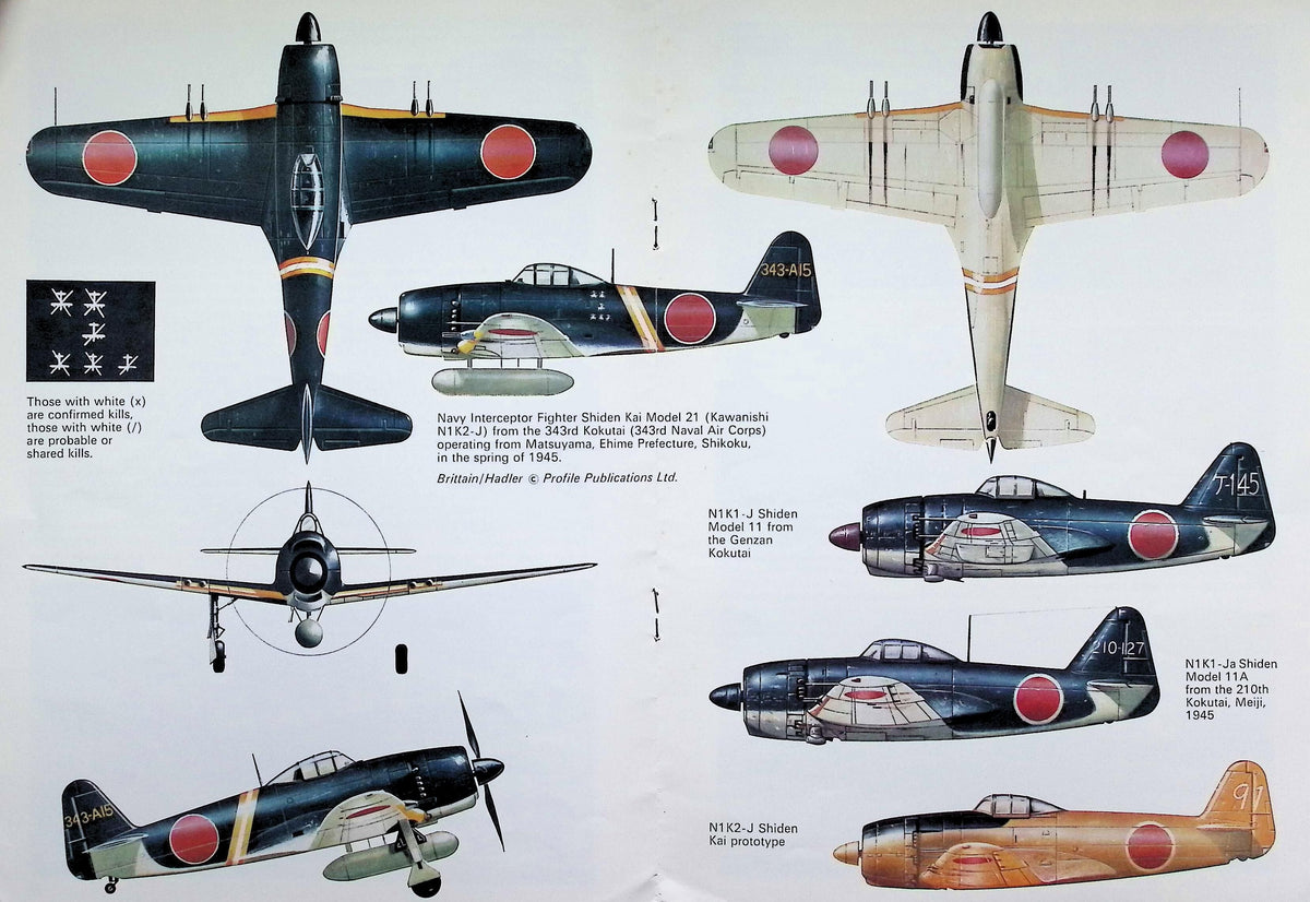 Profile Publications #213 Kawanishi N1K Kyofu/ Rex, Shinden, George by Francillon: 1971 SB