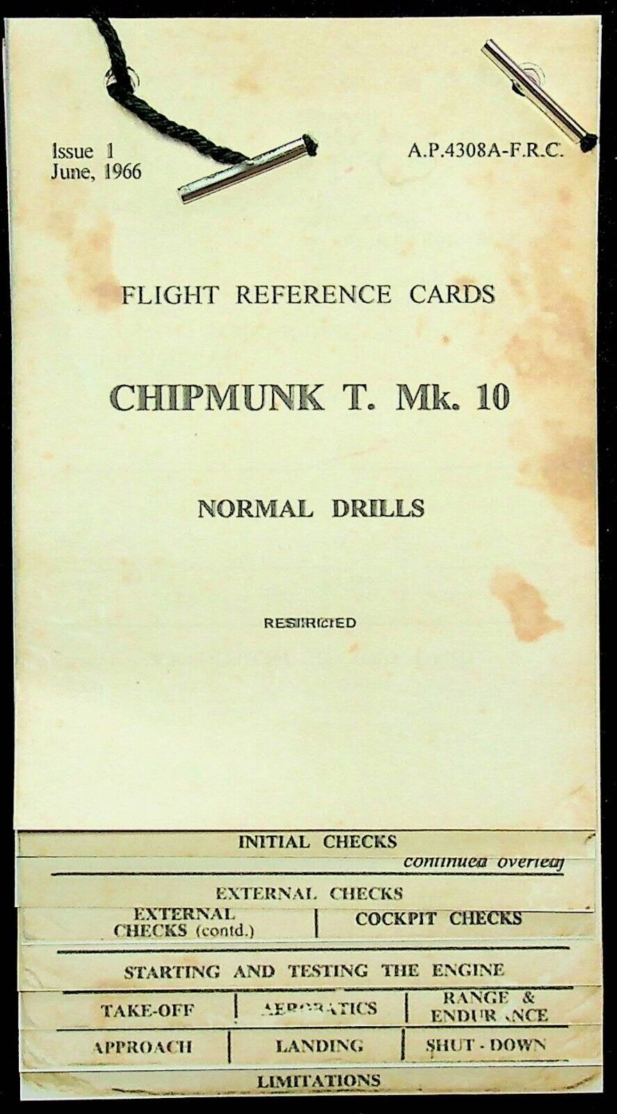 RAF Chipmunk T.10: Flight Reference Cards supplement to Pilots Notes / Download