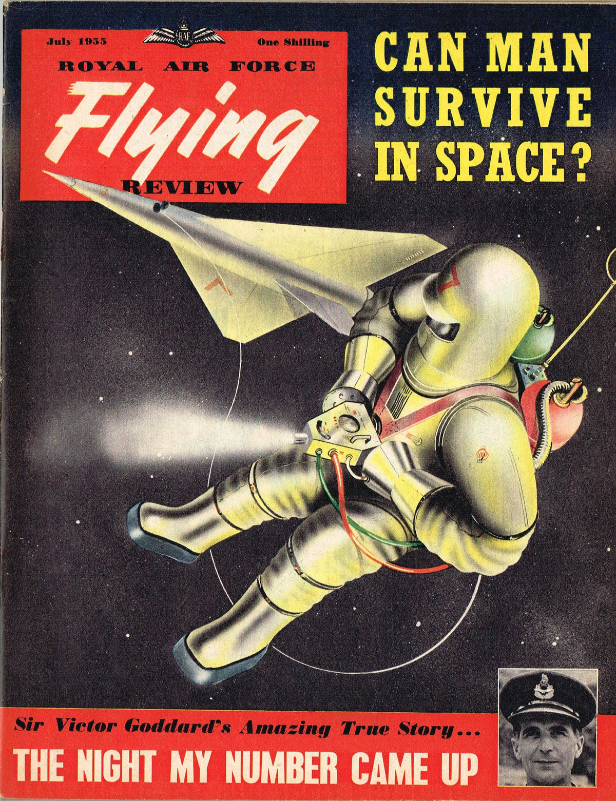 RAF FLYING REVIEW JULY 1955 DOWNLOAD: F.86 SABRE CUTAWAY/CANBERRA B8/Me 110 TWINS