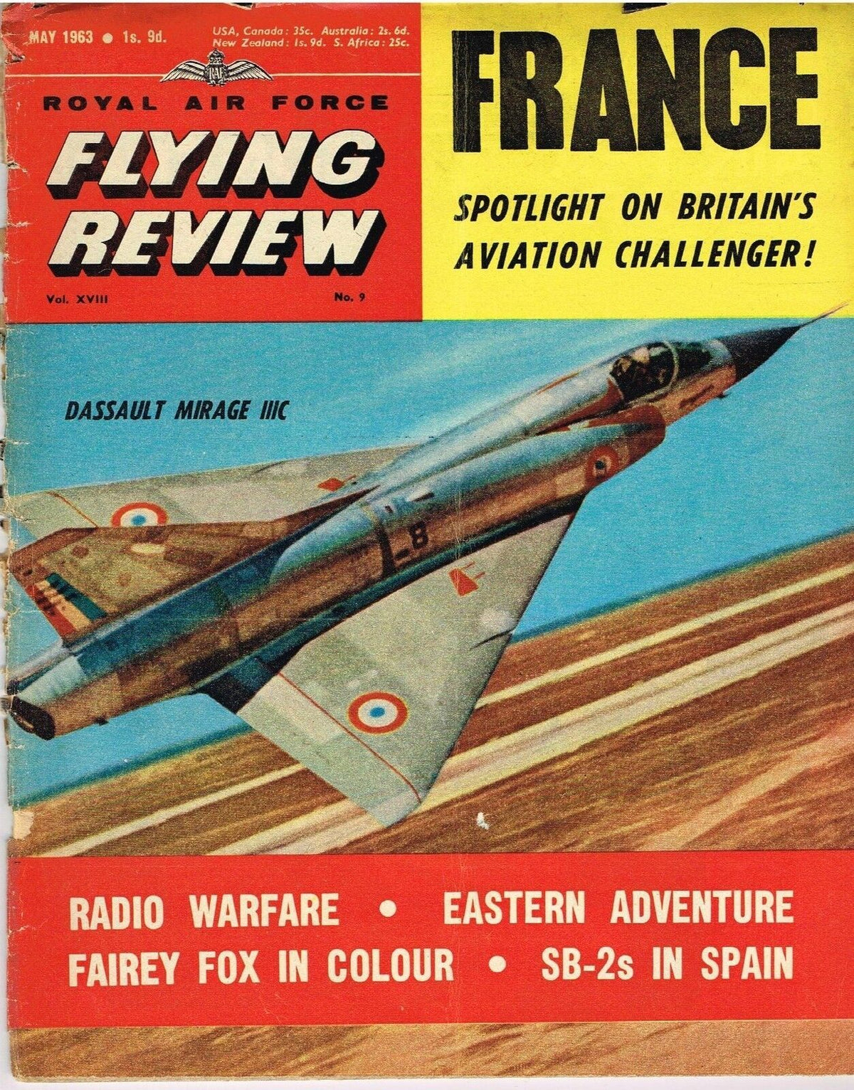 RAF Flying Review May 1963: French Industry Survey/ Ju 88/ Fairey Fox/ Ki61 Cutaway/ Downl