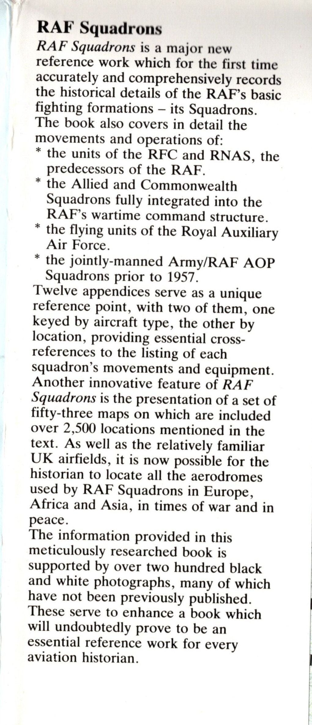 RAF Squadrons by C.G. Jefford: NEW 1988 First Edition Hardback