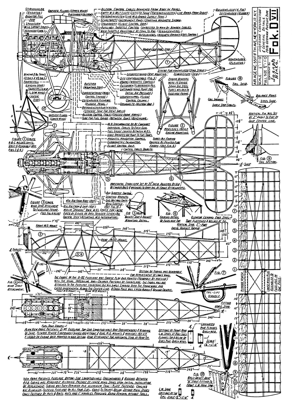 Scale Aircraft Drawings, Volume 1 - WWI: Large format Softcover in Unused Condition
