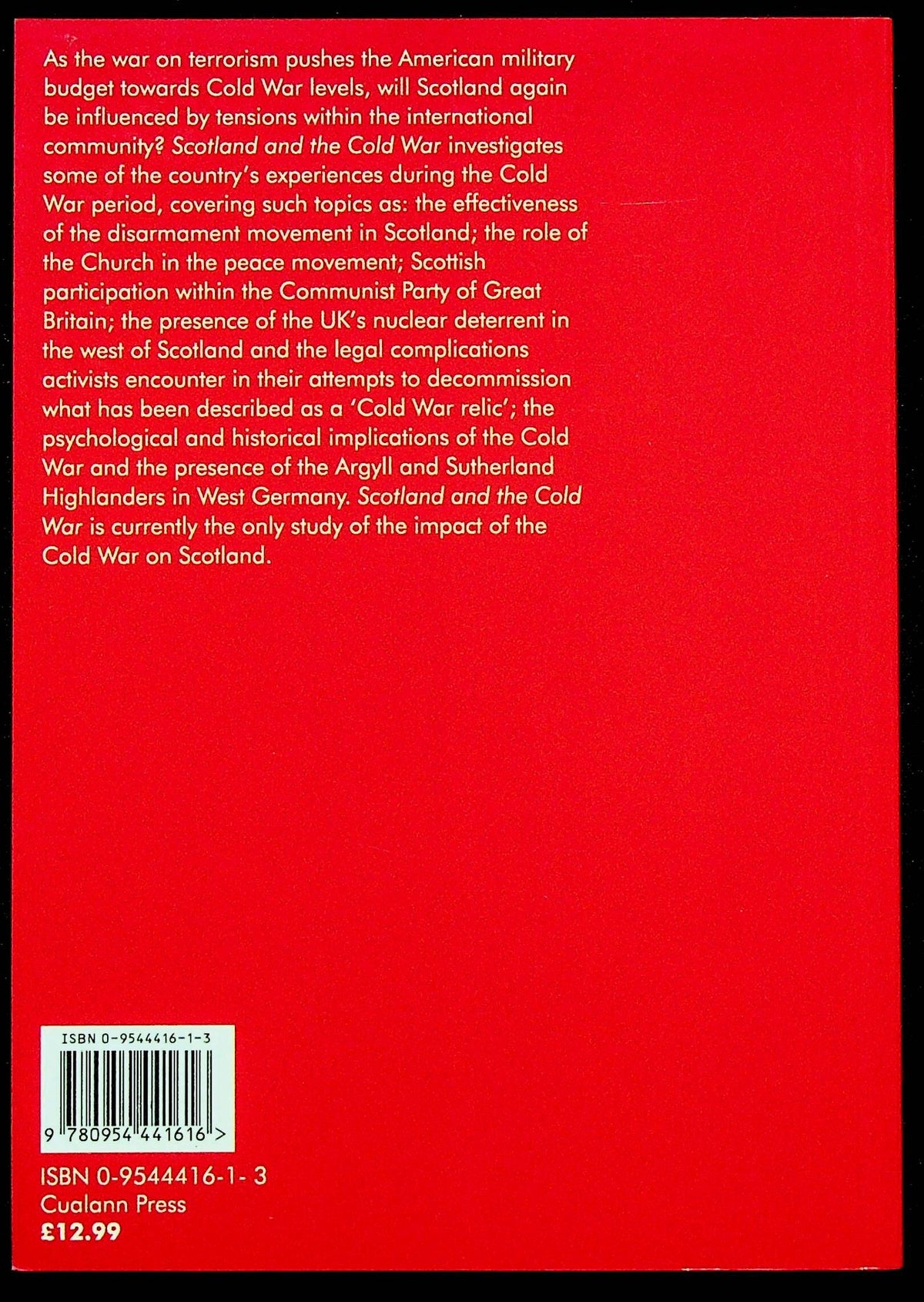 Scotland and the Cold War ed.BP Jameson: NEW 2003 First Edition Softcover