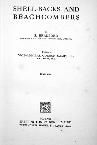 Shell-Backs and Beachcombers: S Bradford 1933 1st edition hardback
