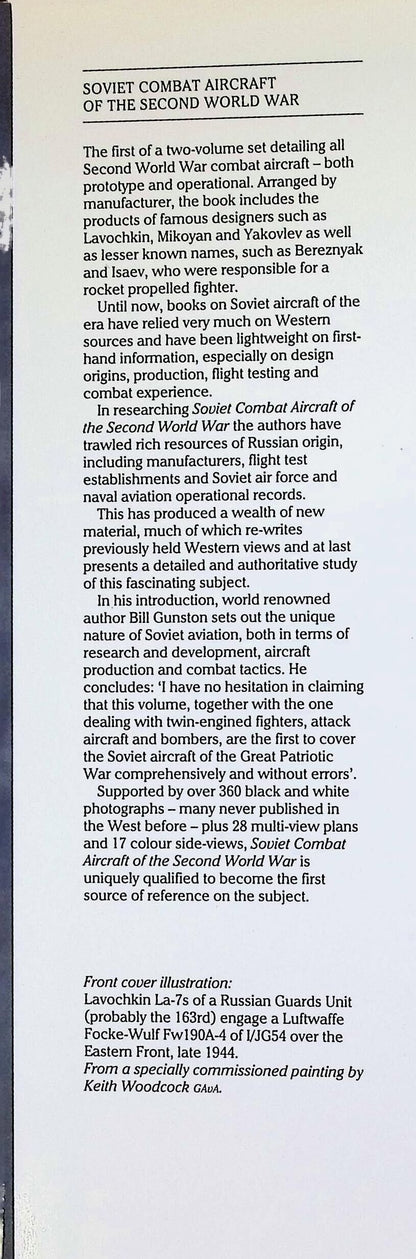 Soviet Combat Aircraft of the Second World War; Volume 1: 1998 1st edition hardback