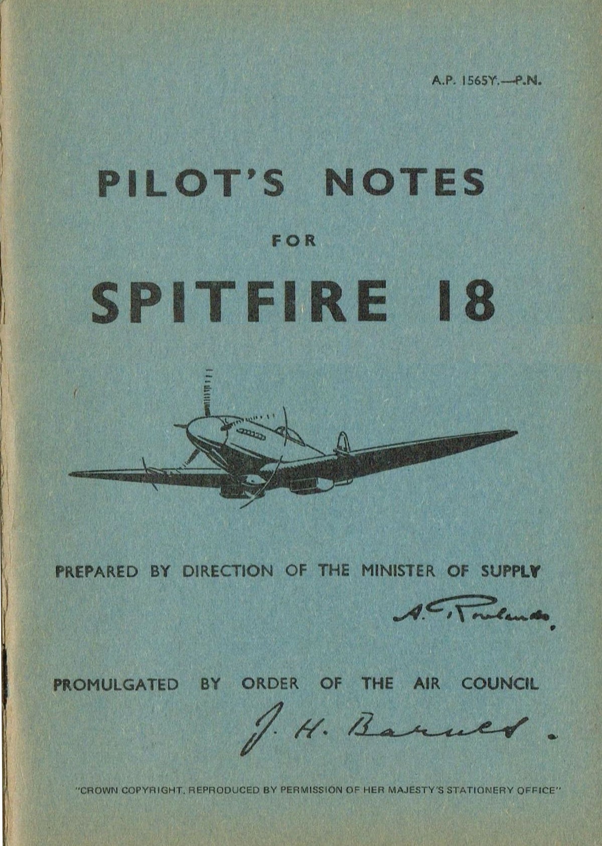 SPITFIRE 18 FIGHTER (64 pages) Pilot's Notes/ PDF Download Download