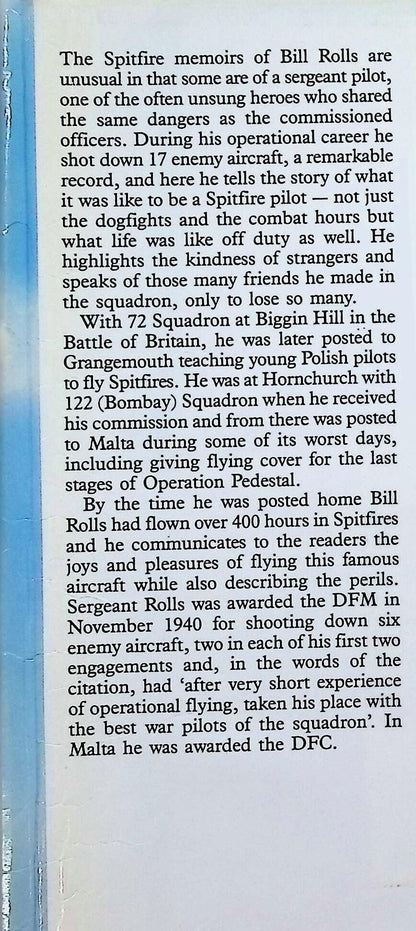 Spitfire Attack: WT Rolls DFC DFM AE 1987 1sste edition hardback