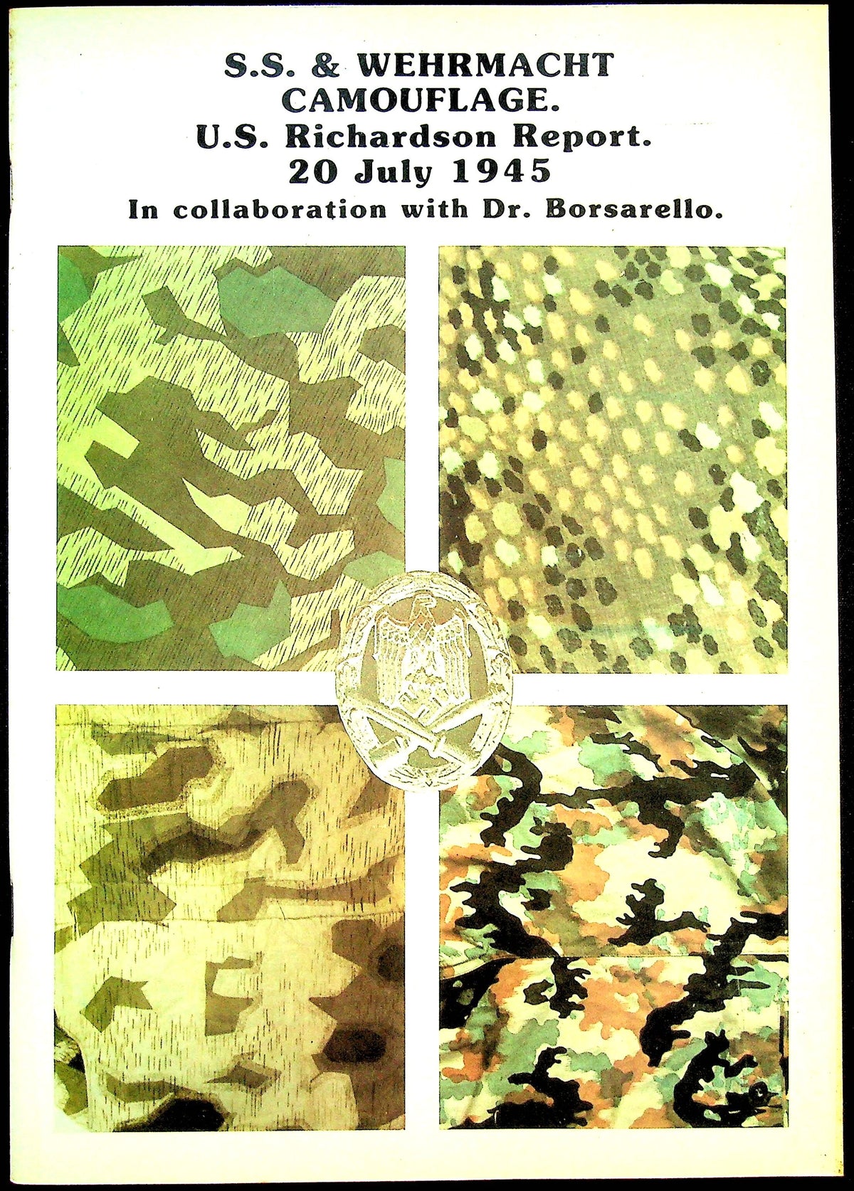 SS & Wehrmacht Camouflage, US Richardson Report, July 1945 Reprint