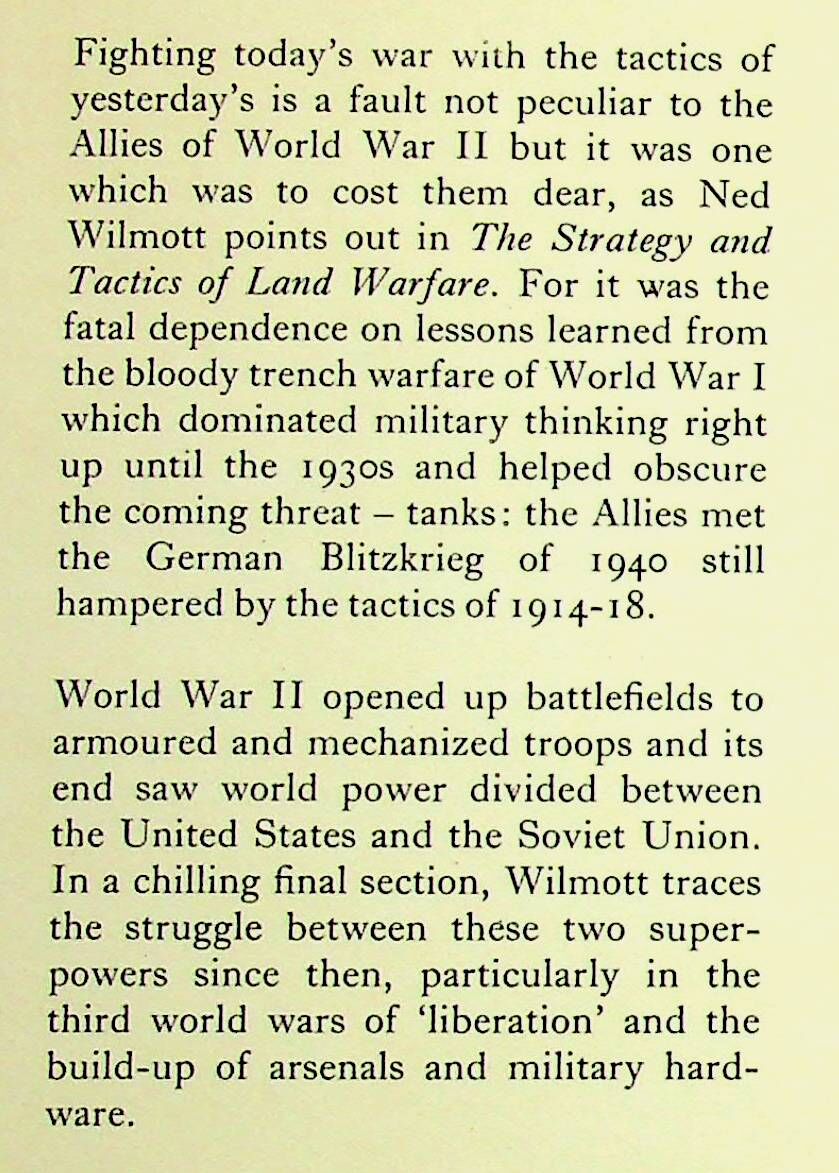 Strategy & Tactics of Land Warfare: 1979 1st edition Hardback