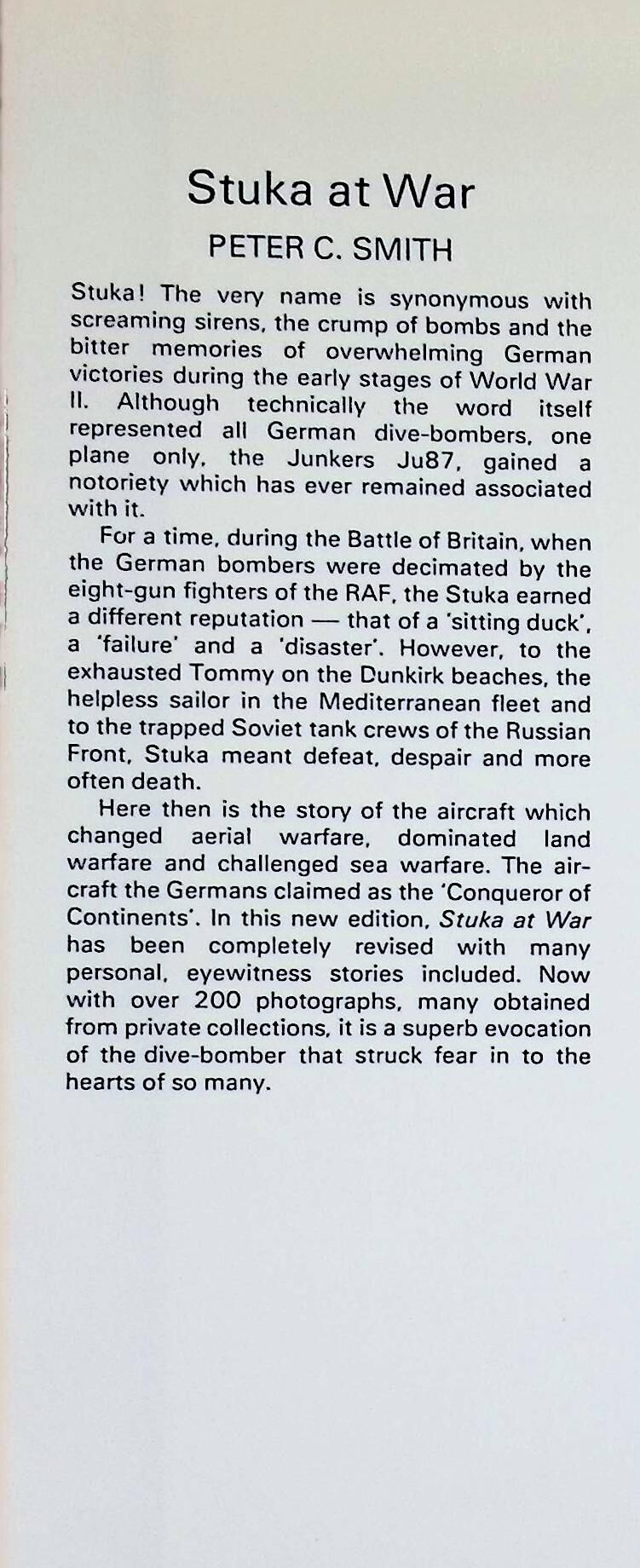 Stuka at War: Peter Smith 1980 hardback