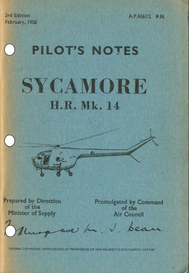 Sycamore HR14 Multirole Helicopter Pilots Notes: RAF/s First British Chopper/ Download