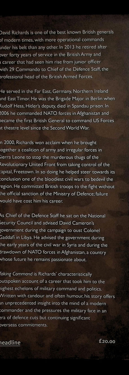 Taking Command, The Autobiography by David Richards: NEW 2014 First Edition Hardback