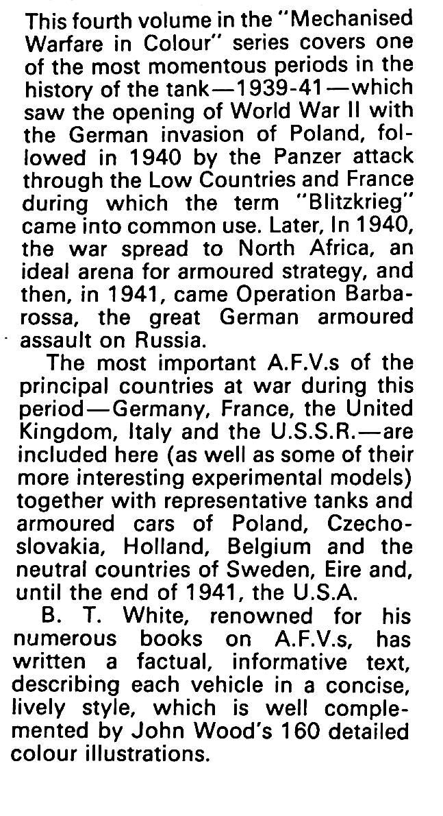 Tanks and other AFVs of the Blitzkreig Era: 1st Edition Hardback
