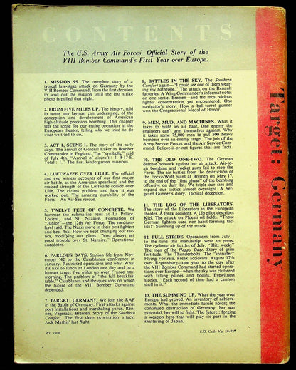 Target Germany: Official USAAF Account of the Mighty VIII's First Year over Europe-Ex Copy