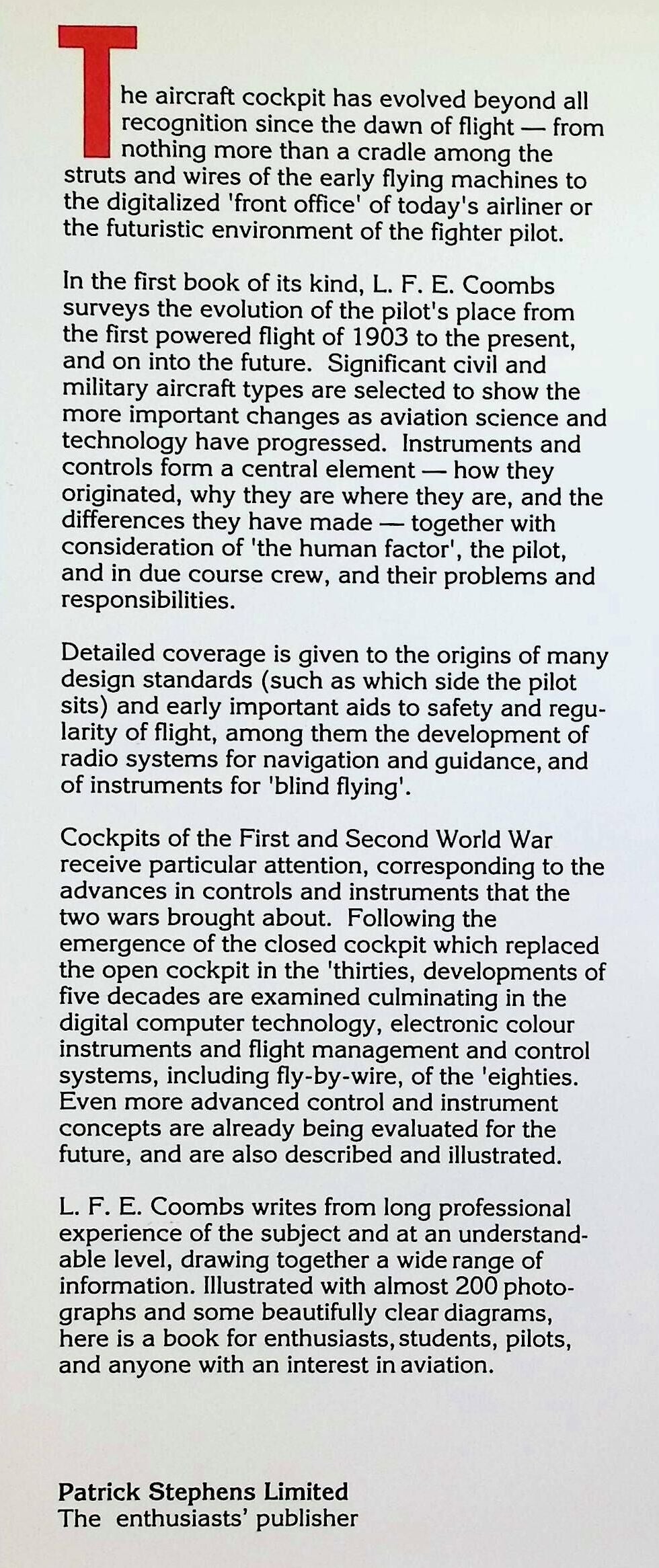The Aircraft Cockpit: LFE Coombs 1990 1st edition hardback