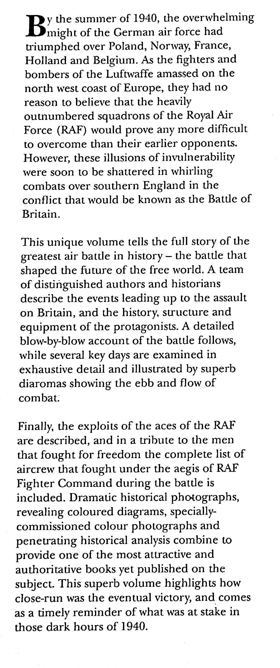 The Battle of Britain; The Greatest Battle in the History of Air Warfare: NEW 1997 HB