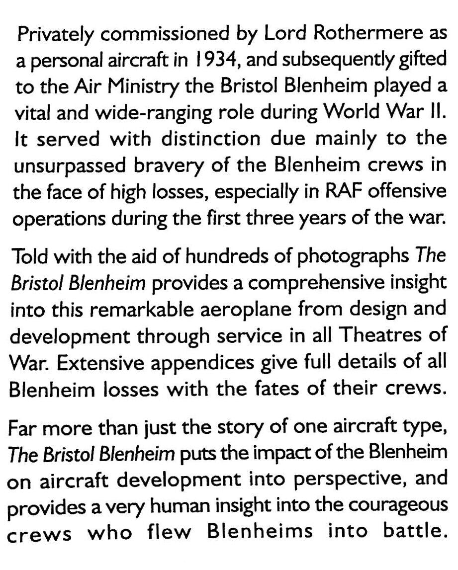 The Bristol Blenheim, A Complete History by Graham Warner: NEW 2002 1st Ed. 630 pages HB