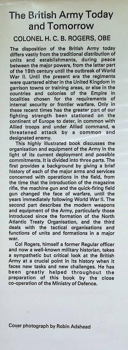 The British Army Today and Tomorrow by HCB Rogers: NEW 1980 hardback