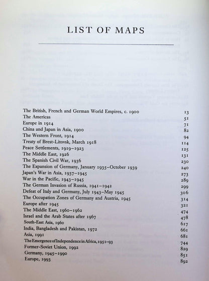 The Collins History of The World in The Twentieth Century by Grenville: NEW 1994 Softcover