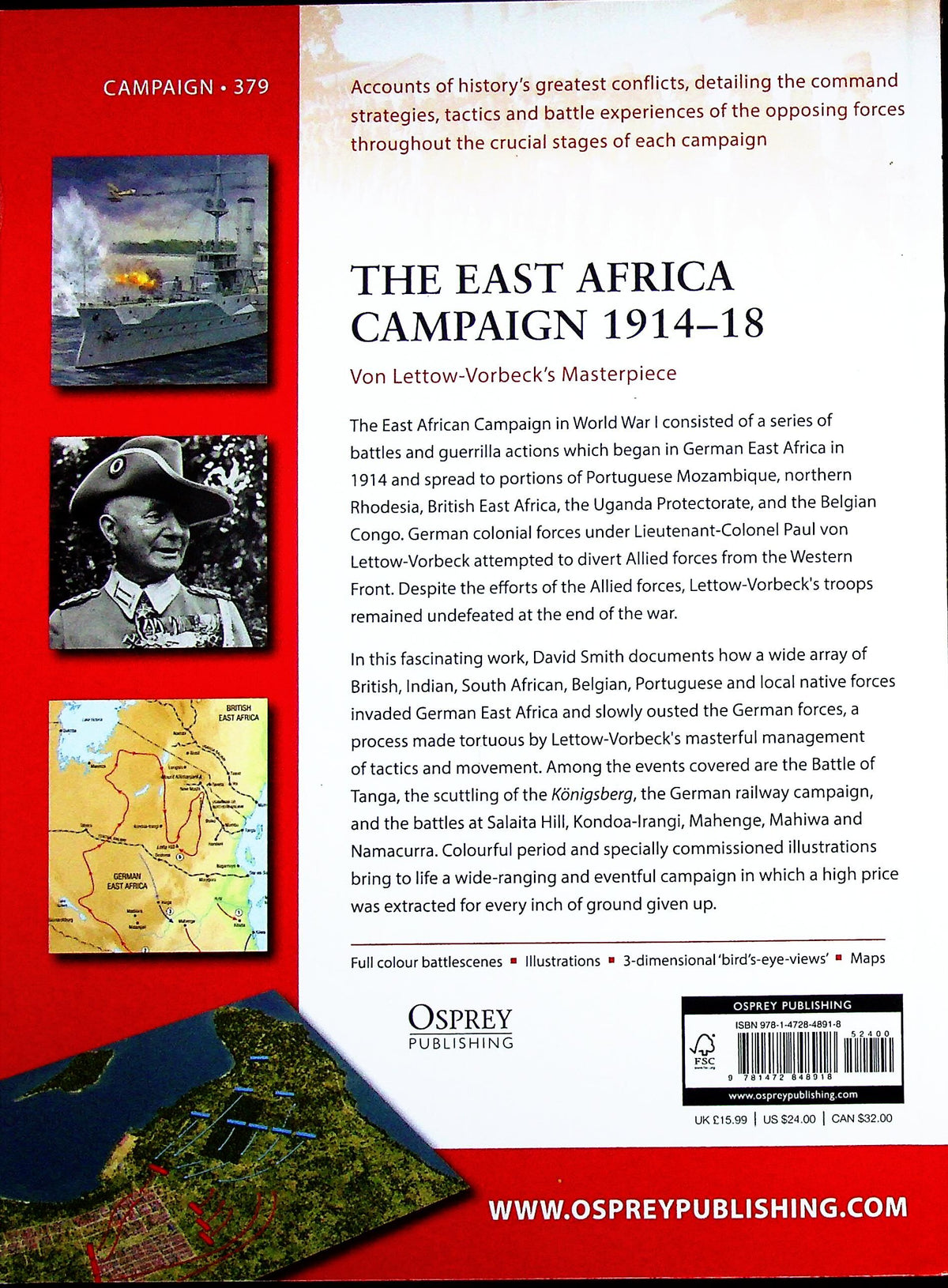 The East Africa Campaign 1914-8, Germans undefeated by David Smith: Osprey Campaign Series