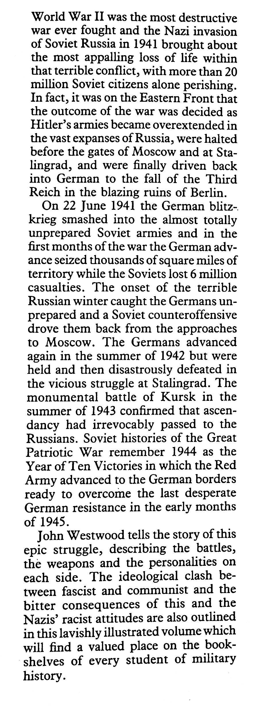 The Eastern Front; The Soviet-German War 1941-45: 1984 1st Ed. in Excellent DJ