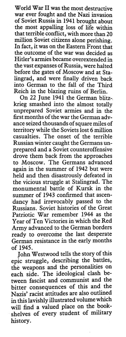 The Eastern Front; The Soviet-German War 1941-45: 1984 1st Ed. in Excellent DJ