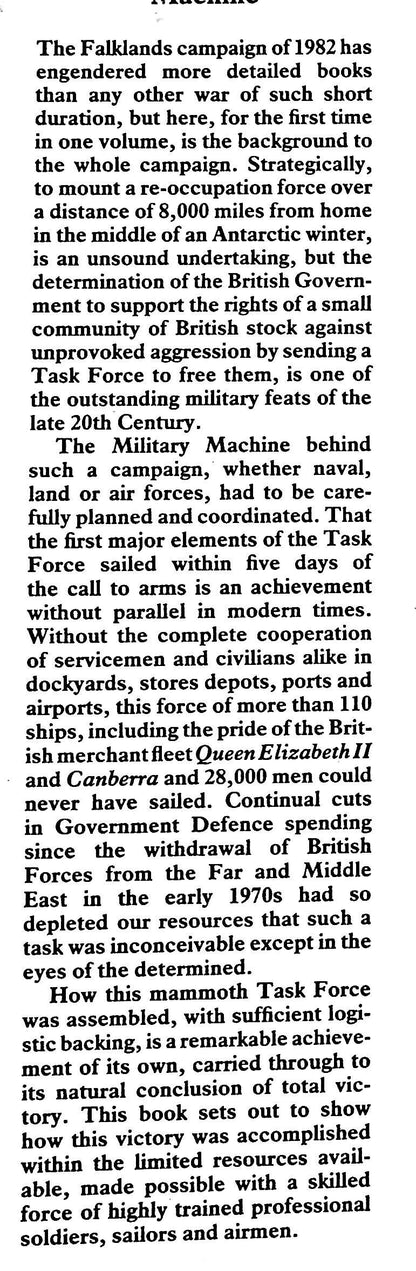 The Falklands Military Machine by Cpt.Derek Oakley MBE: NEW 19891st BCA Edition Large HB