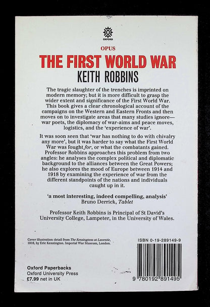 The First World War by Keith Robbins: NEW 1993 Softcover Trade Paperback