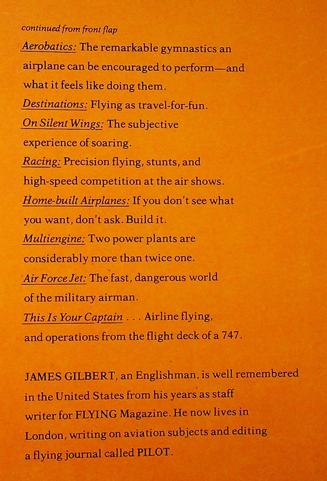 The Flier's World by James Gilbert: 1976 First Edition Hardback