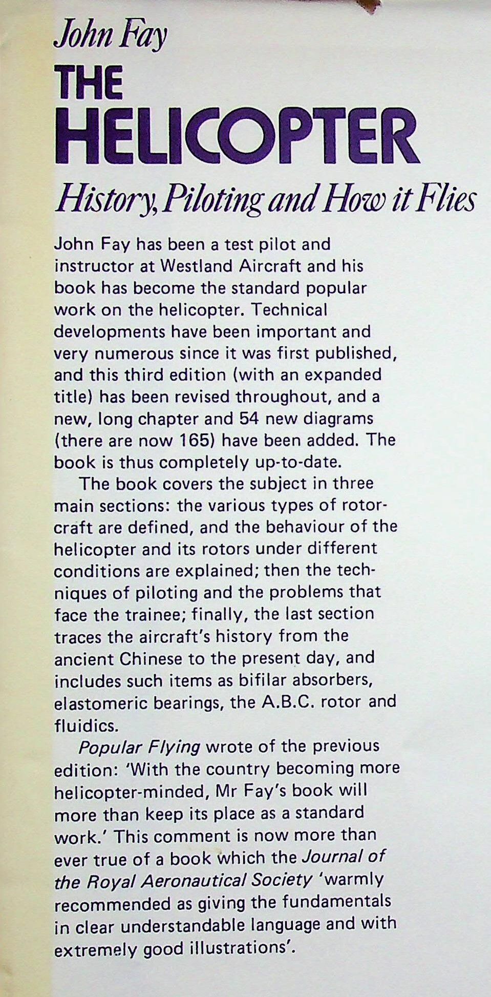 The Helicopter: John Fay 1978 hardback