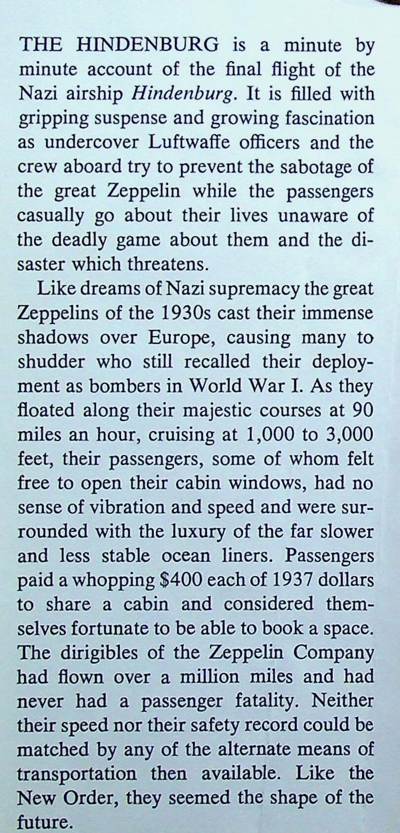 The Hindenburg: Michael Mooney 1972 1st edition hardback