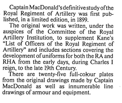 The History of the Dress of the Royal Regiment of Artillery 1625/1897 by Cpt. R MacDonald