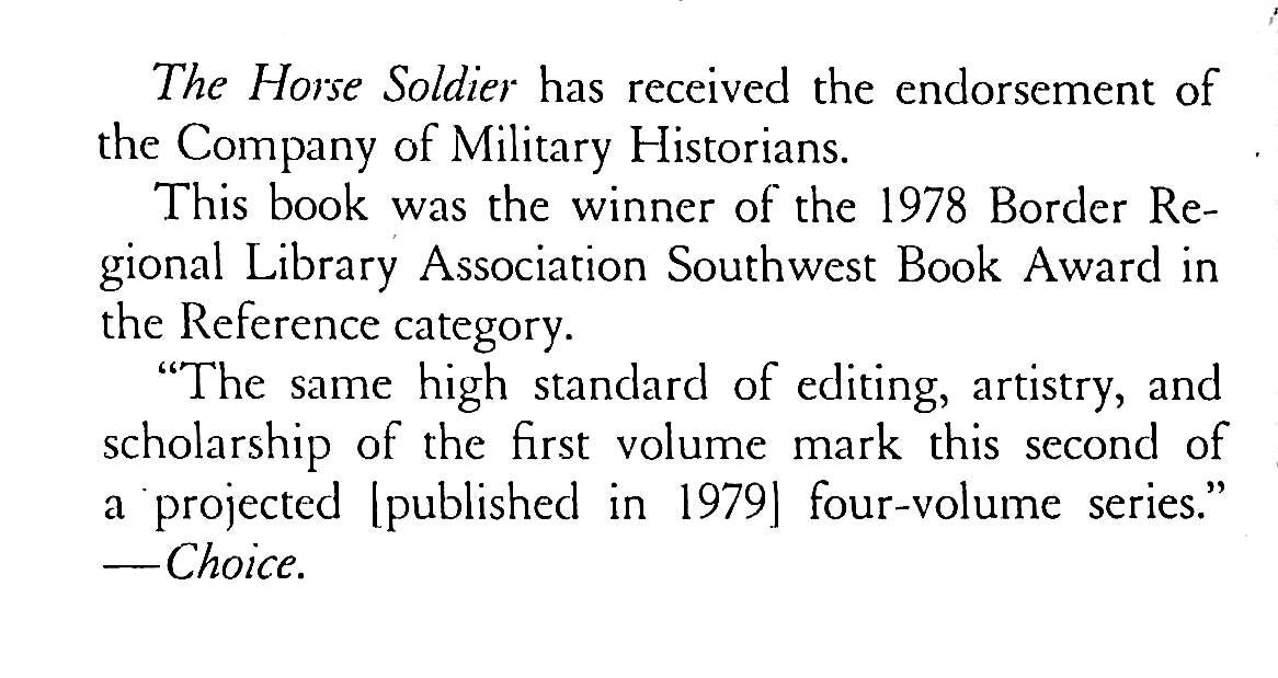 The Horse Soldier 1776-1943: Vol. II 1851-1880 by Randy Steffen: NEW 1987 Univ of Oklahoma
