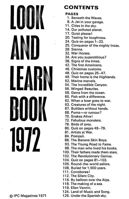 The Look and Learn Book 1972: 1971 First Edition Hardback
