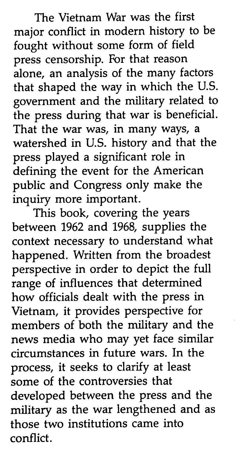 The Military and the Media, The US Army in Vietnam by W.M.Hammond: