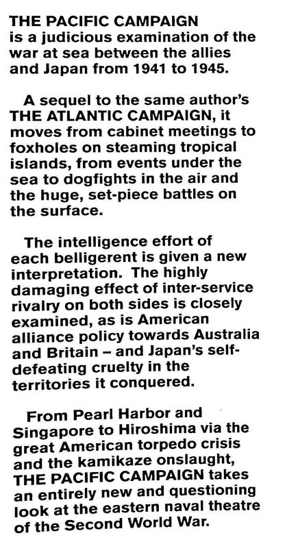 The Pacific Campaign by Dan van der Vat: scarce NEW 1992 First Edition Hardback