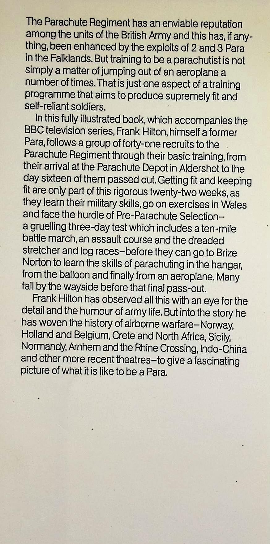 The Paras by Frank Hilton: NEW 1983 First Edition Hardback