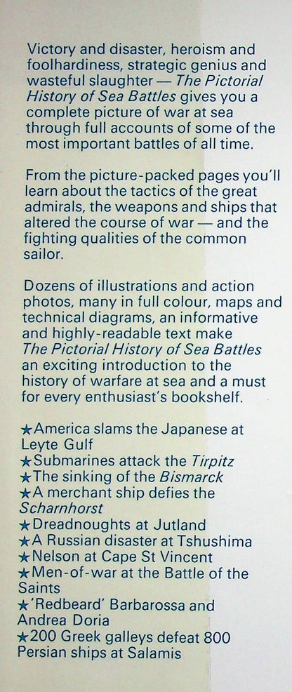 The Pictoral History of Sea Battles: Thomas Foster 1977 Hardback Very Good