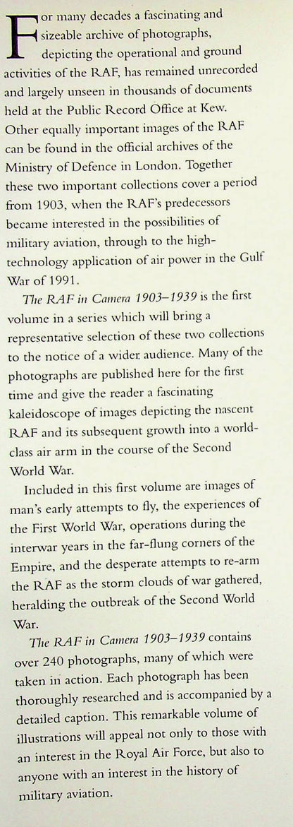 The RAF in Camera 1903-1939 by Roy Nesbit: 1997 Hardback