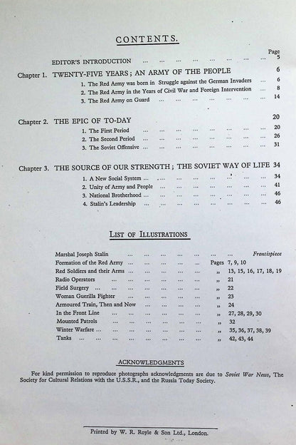 The Red Army; An Army of The People by Colonel Fedorov: 1944 First Edition Hardback