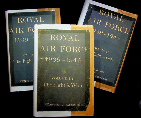 The Royal Air Force 1939-1945 3-Volume Set by Denis Richards: 1954 1st Edition Hardbacks