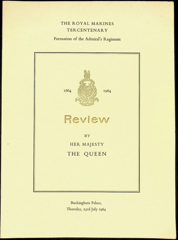 The Royal Marines Tercentenary Review Programme; Buckingham Palace: 1964 Softcover